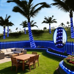 Solar LED Rope Lights Outdoor Waterproof Solar Powered String Lights Garden Pati