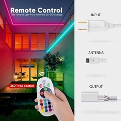 Shine Decor Controller with Remote, Power Supply for 10mm W x 20mm Multicolor