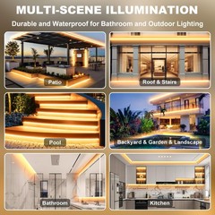 IP67 Waterproof COB LED Strip Lights AC 110V-120V Direct Plug, 66FT Super Bri…