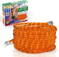 Modern 24ft Orange LED Rope Lights – Weatherproof for -Round Celebrations