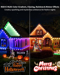Permanent Outdoor Lights Pro,200Ft with 120 LED RGB IC Smart Eave Light for Outd