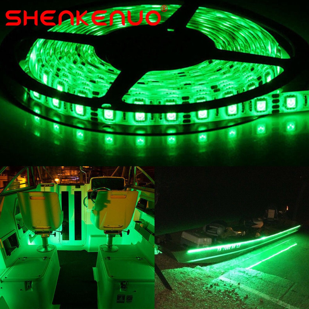 12V 16.4 FT 300SMD Flexible Green LED Strip Light Waterproof For Car Truck Boat