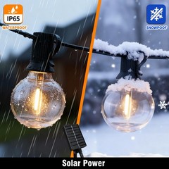 25FT Solar String Lights Outdoor Waterproof with Remote & Timer LED Shatterproof