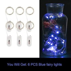 6 Pack Blue Fairy String Lights Battery Operated Fairy Lights Starry String L…