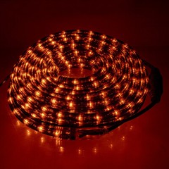 Orange LED Rope Light – Halloween Edition with Black PVC – 120 Volt – 33 Feet
