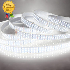 16.4Ft Super Bright Triple Row LED Strip Lights, Daylight White 6000K DC12V 1800