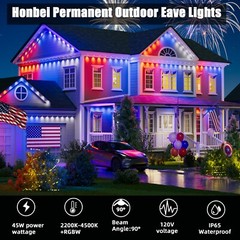 Permanent Outdoor Lights,150ft with 108 LED Eaves Light for Halloween Decoration