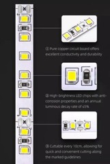 32.8ft 110V LED Light Strip 120leds/m Room Bar Xmas DIY Lighting No Need Driver
