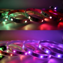 WS2811 12V RGB full color 5050 LED Strip Light +RF controller + LED Power kit