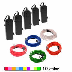 EL Wire Neon Glow String Strip LED Light Rope Controller Car Decor Dance Party