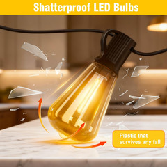 100FT Solar String Lights Outdoor Waterproof Patio w Remote Control 32 ST38 Bulb