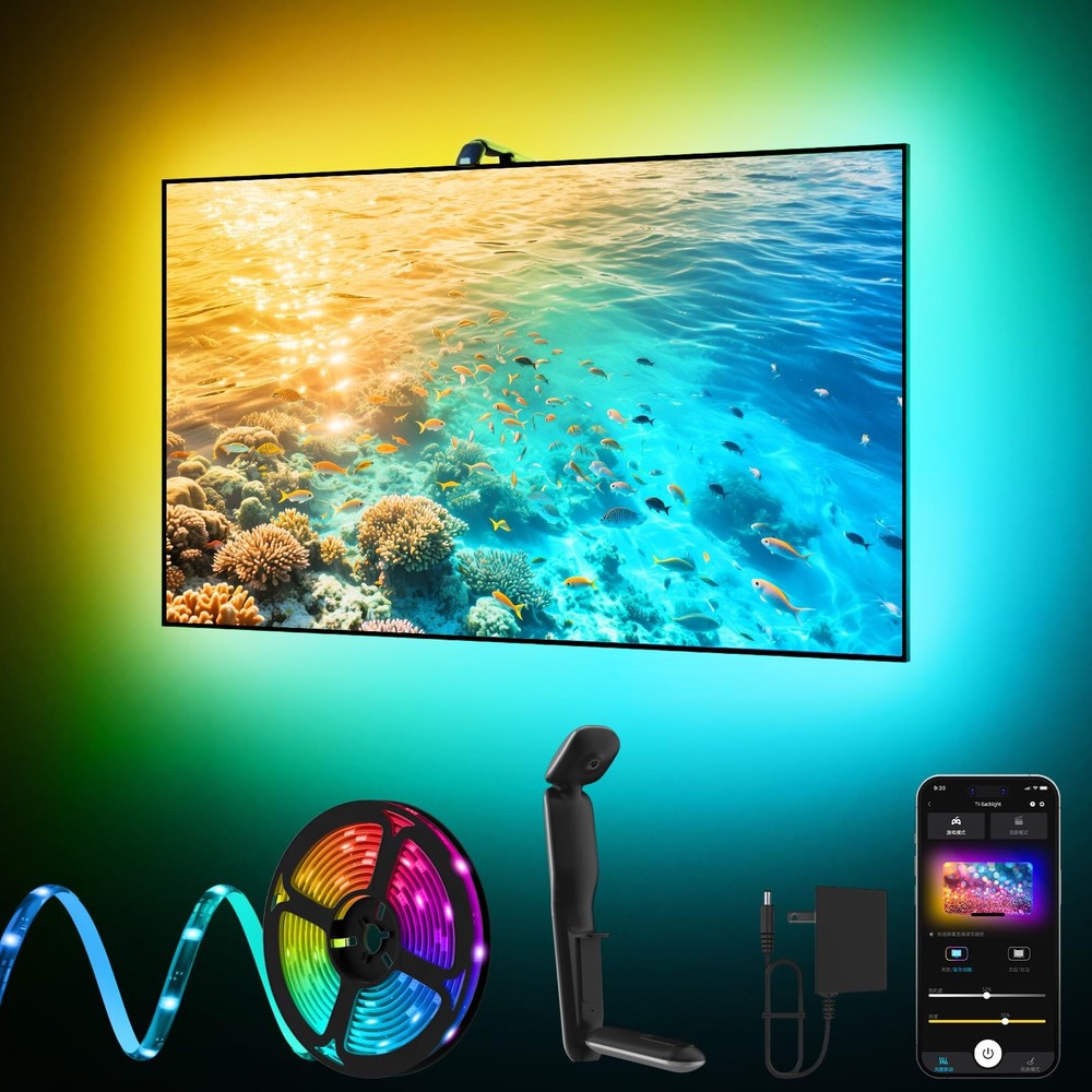 KANTUTOE TV LED Backlight Sync to Screen, 20.34FT for 65″-100″ TV, Multicolor