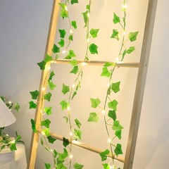 Artificial Ivy Vine Garland String Lights Green Leaf Fairy Hanging Wall Decor