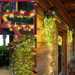 Artificial Ivy Vine Garland String Lights Green Leaf Fairy Hanging Wall Decor