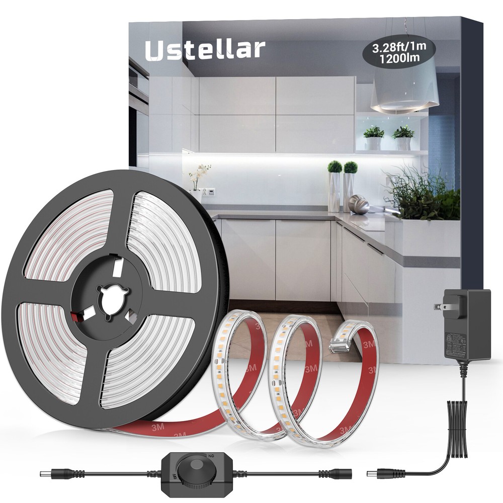 Ustellar 9.84ft Super Bright LED Strip Light for Under Kitchen Cabinet Lighting