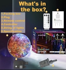 Christmas String Lights Outdoor 131Ft/40M 1680 LED 8 Modes App & Remote Control