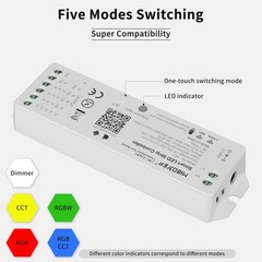WiFi 5in1 LED Controller Dimmable for Monochrome CCT RGB RGBW RGBCCT LED Stri…