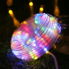 Solar Tube Rope Lights Outdoor Garden Waterproof String Light Lamp 100 LED 32FT
