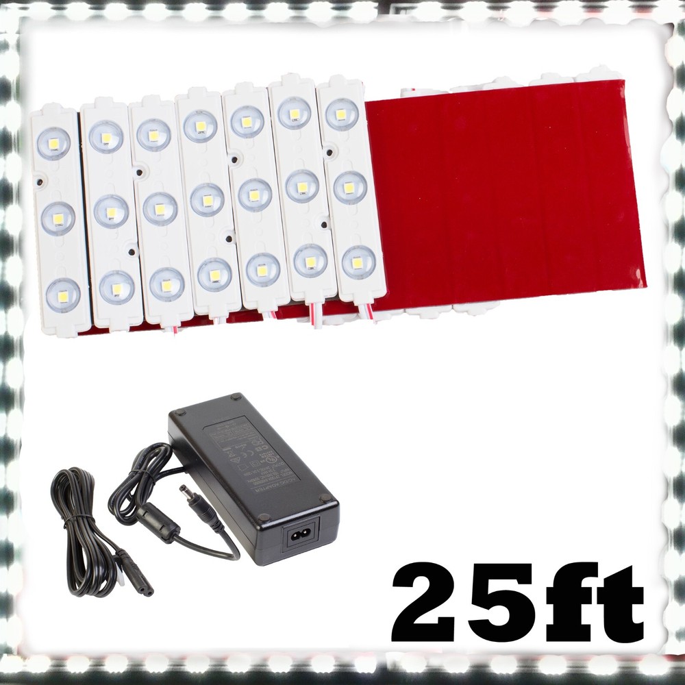 25ft Storefront LED Light, 24v Brightest 3030 + UL Power Supply