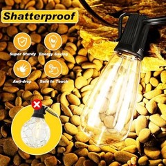 100FT LED Outdoor String Lights Waterproof, Edison Lights for Outside | with …
