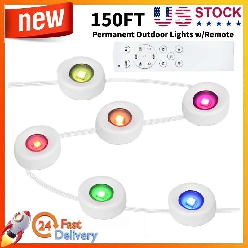 Permanent Outdoor Lights, 150ft with 108 LED Eaves Lights IP67 Waterproof Starry
