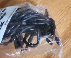 Primitive Teeny Lights 50 Ct Clear Bulbs Brown Cord Strand Rice INDOOR Lot Of 5
