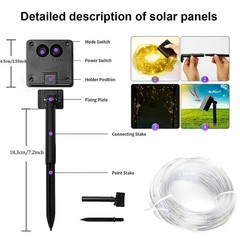50/100LED Solar String Tube Light Outdoor Garden Tree Fairy Rope Wire Decor Lamp
