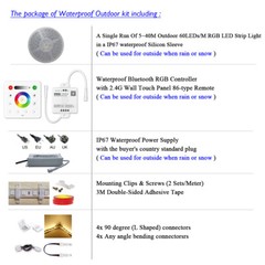 Wall Mount RF Remote 60LEDs/M 40M 30M 20M 10M 24V Waterproof RGB LED Strip Light