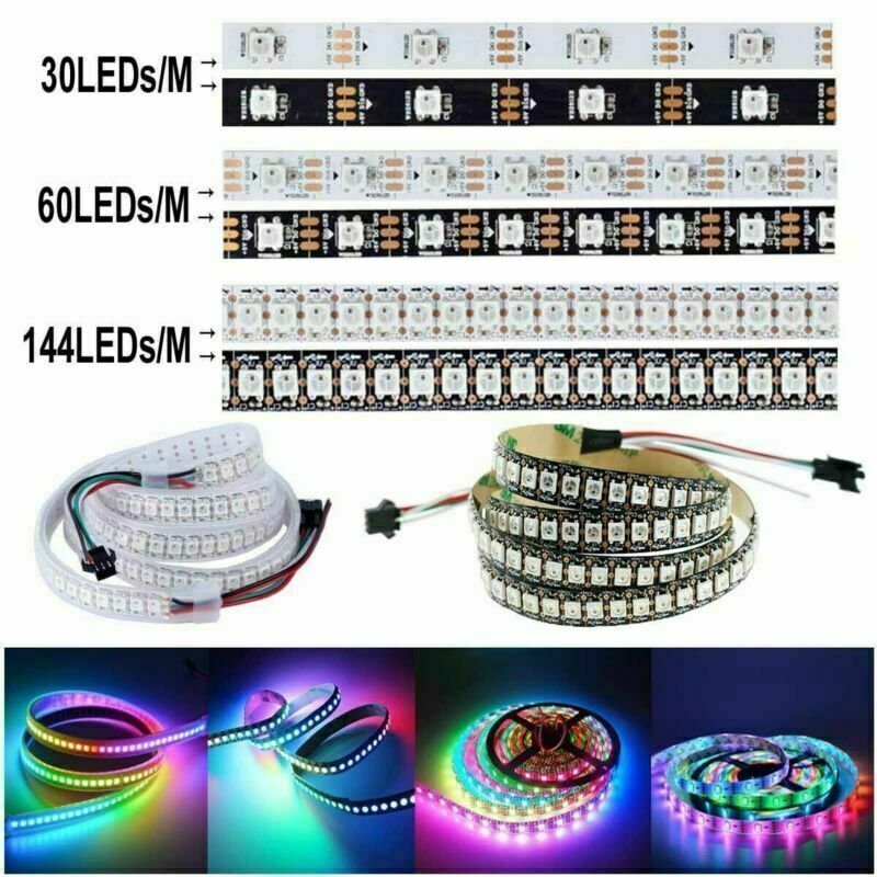 WS2812B 5050 RGB LED Strip 144 60 30LED/M WS2812 Individual Addressable 5V Tape