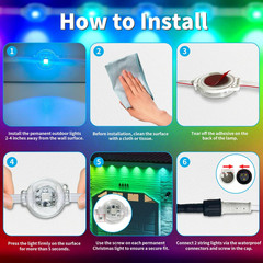 300FT Smart Outdoor LED Lights, 16M Colors, Waterproof, App & Remote Control