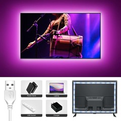 RUISHINE Battery Operated LED Strip Lights Rechargeable 20ft, color changing