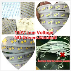 110V LED Strip Light SMD 4040*2 Flexible IP68 For IN/Outdoor.NO Driver/needed!!