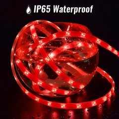 Red 16-Mode LED Strip Light, Outdoor Waterproof Connectable Lighting