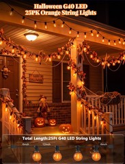 Xingzd 25 LED Outdoor String Lights, 25Ft Halloween Decoration Lights