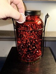 OB 8″ Red Mercury Glass Lighted Hanging Jar/Lantern – Never Used