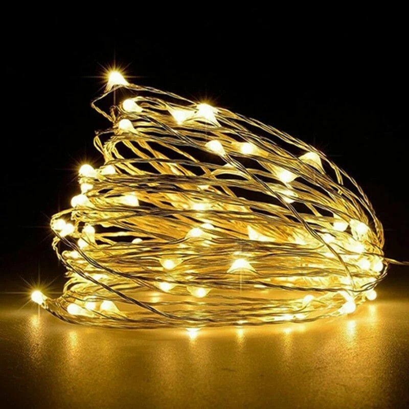USB Copper Wire Fairy String Lights 20/50/100 LED 2M 5M 10M Bedroom Party Decor