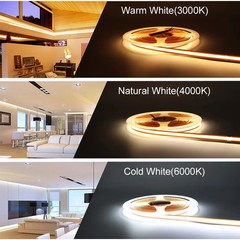 Free Cut FCOB LED Strip 24V 12V DC 8mm RA 90+ Dimmable Flexible 528LEDs