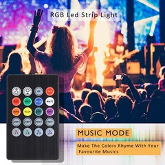 Waterproof 5M 5050 RGB 300 LED Strip Light Black PCB + 20Key IR Music Controller