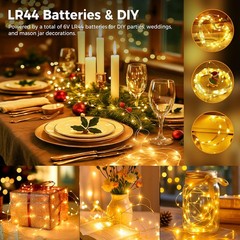 litogo 6 Pack Yellow Fairy Lights Battery 6 Packs-Warm White, Warm White