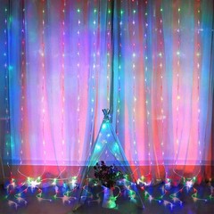 300 LED Curtain Lights String 9.8*9.8FT USB Powered Waterproof Twinkle Wall Ligh