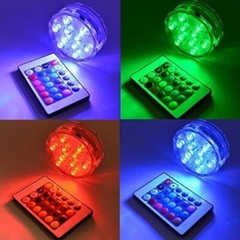 RGB Remote Controlled Submersible 10LED Light Color Changing Battery Operated