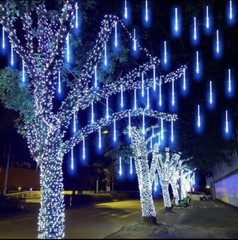 LED Meteor Shower Rain Lights Waterproof Falling Raindrop Fairy String 30/50cm