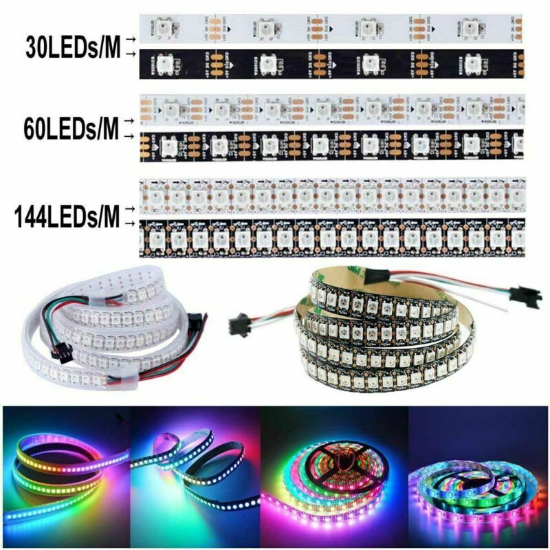 5V WS2812B 5050 RGB LED Strip 144/m 60 30LED/M Individual Addressable Waterproof