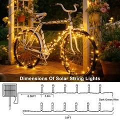 4 Pack Solar String Lights 132Ft LED Christmas Twinkle String Light Outdoor