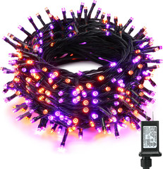 Purple & Orange Halloween Lights Outdoor, 98.42 Ft, 300 LED | Indoor String Ligh