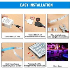 66FT Waterproof Flexible 2835 RGB LED Strip Light Remote Fairy Light Room Party
