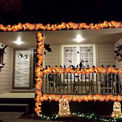 50 LED 16.4Ft Thanksgiving Decorations Fall Garland String Lights with Timer, Li