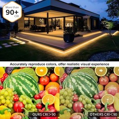 100ft COB Outdoor LED Strip IP67 Waterproof, 3000K Warm White