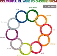 EL Wire Neon Glowing Strobing Electroluminescent Light El Wire w/Battery Pack…