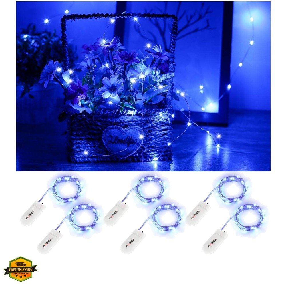 6 Pack Blue Fairy String Lights Battery Operated Fairy Lights Starry String L…